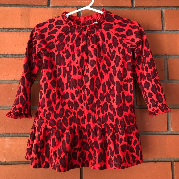 red leopard print long sleeve top
